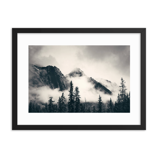 Black and White Mountains Framed poster