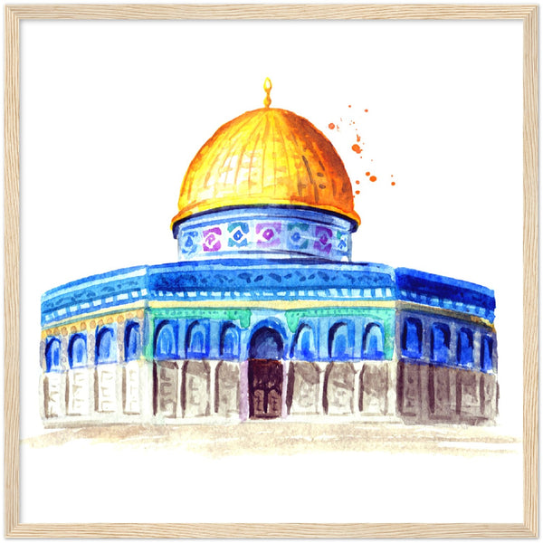 Dome of the Rock Watercolor Poster
