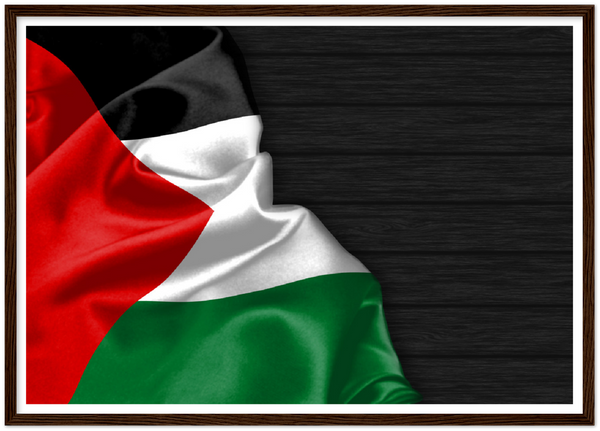Palestine Flag on Wooden background Poster