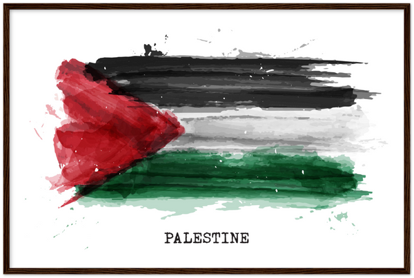 Flag of Palestine Watercolor Poster