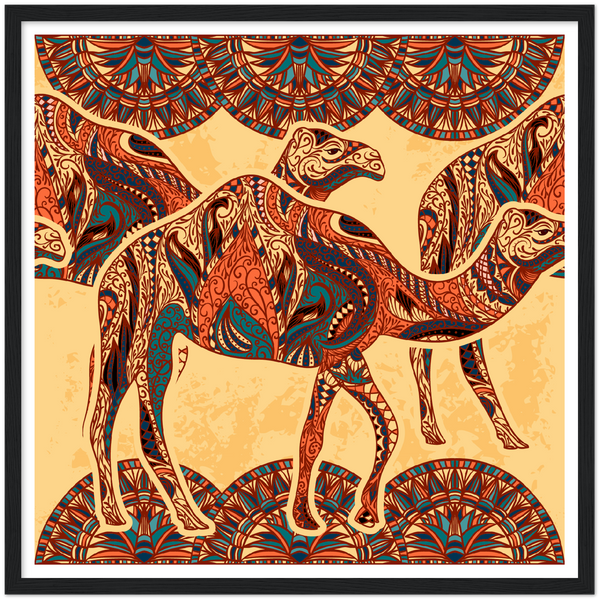 Camel Decorated with Oriental Ornaments Poster
