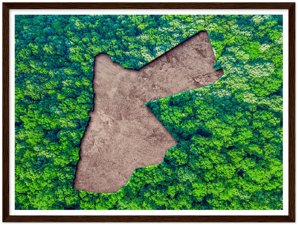 Jordan Map Surrounded by Trees Poster
