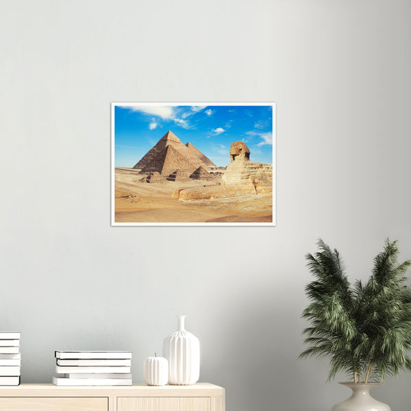 A view of pyramids with Sphinx Poster