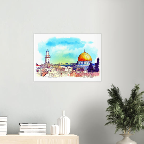 Jerusalem Watercolor Poster