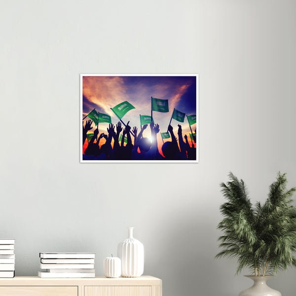 People Holding Saudi Arabia Flag Poster
