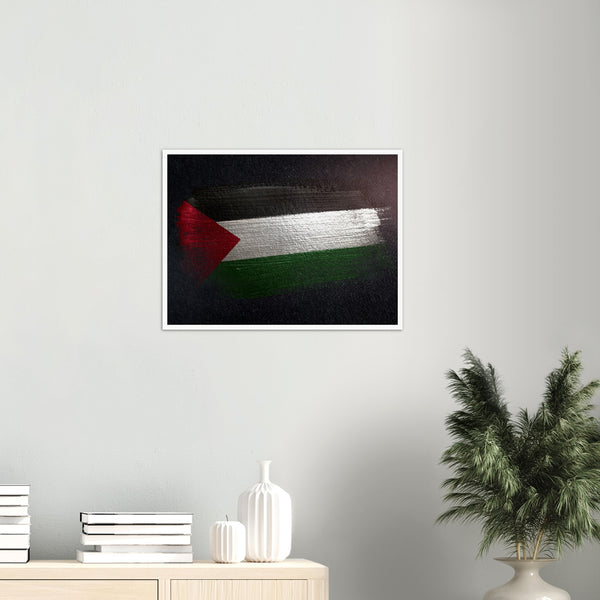 Palestine Flag Made of Metallic Brush Paint  Poster