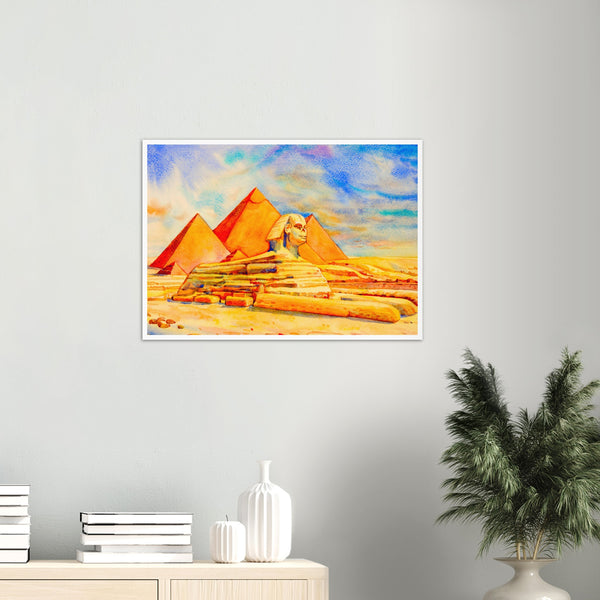 Sphinx in Egypt Watercolor Poster