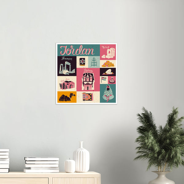 Jordan Landmarks Retro Poster