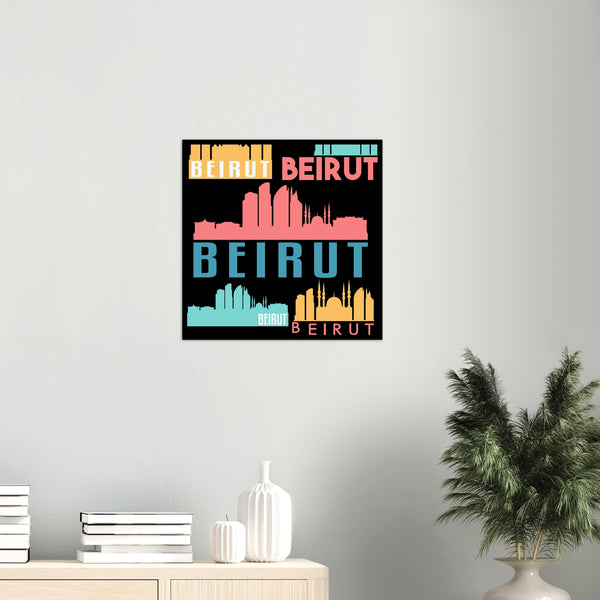 Beirut Skyline Silhouette Poster