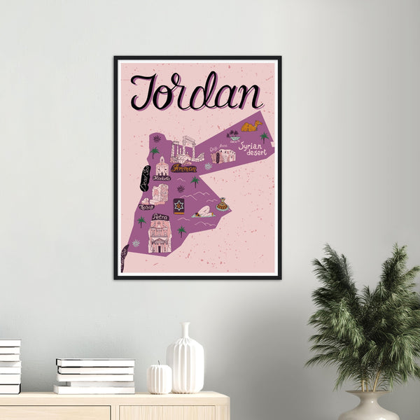 Jordan Attractions Map Poster