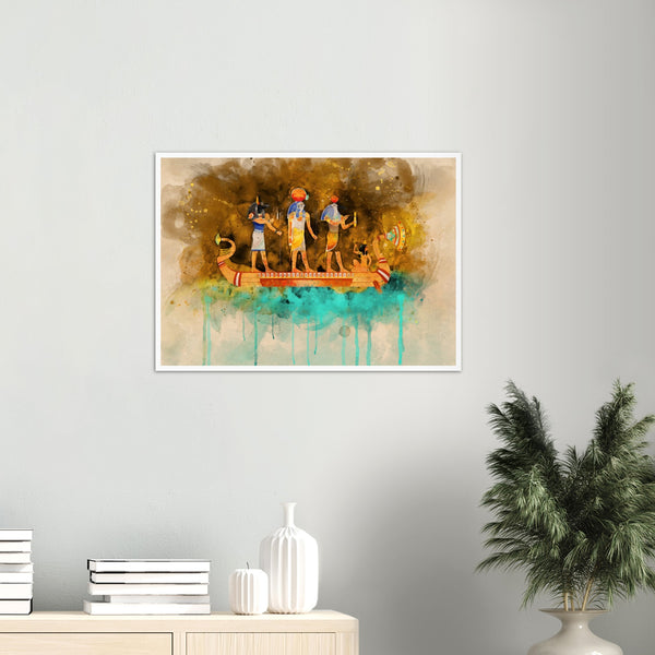 Ancient Sailing Egyptian Mural Poster