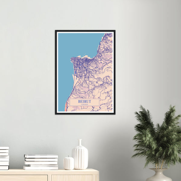 Beirut Breezy City Map Poster