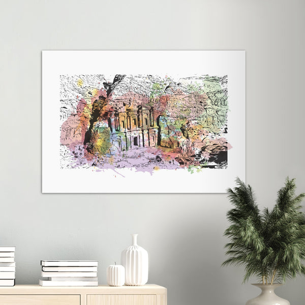Petra Watercolor Splash Poster