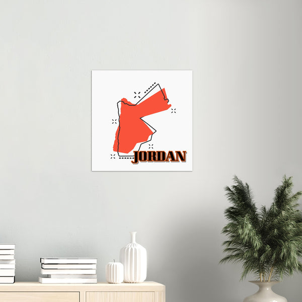 Jordan Map in Orange Poster
