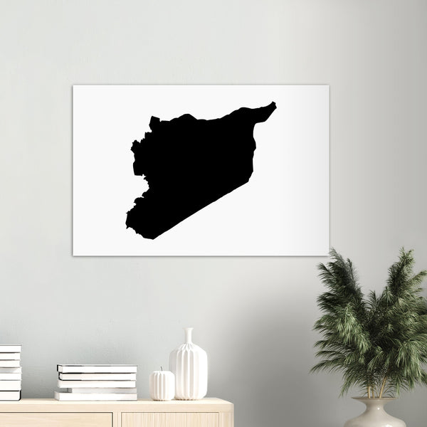 Black Syria Map Poster