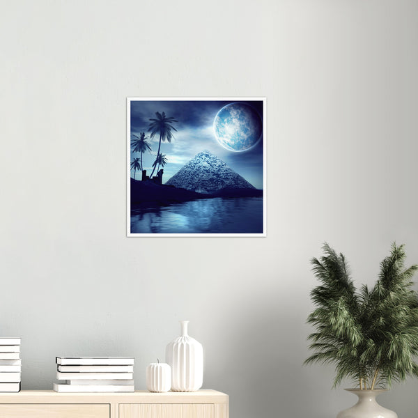 A Night by the Pyramid Illustration Poster