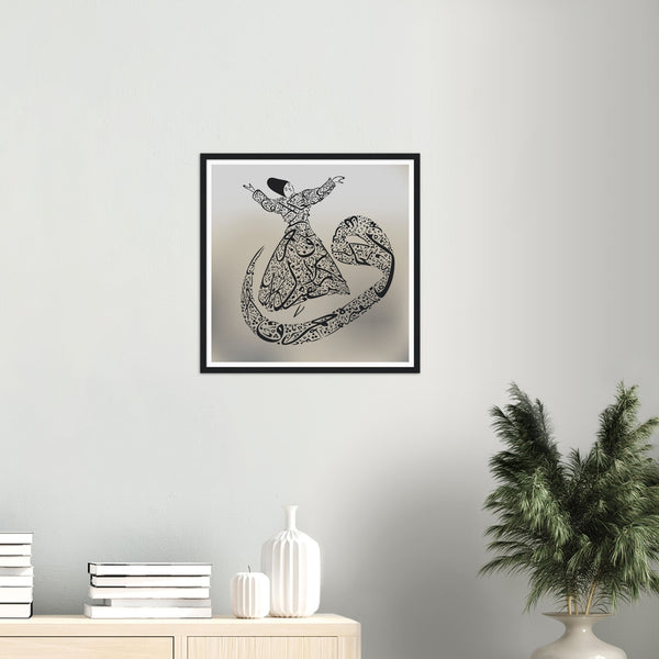 Dervish Drawn in Arabic Calligraphy Poster