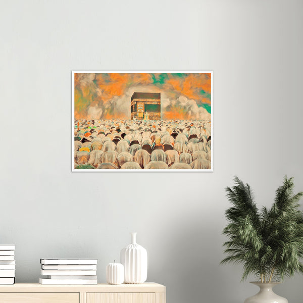 Praying in Mecca Painting Poster