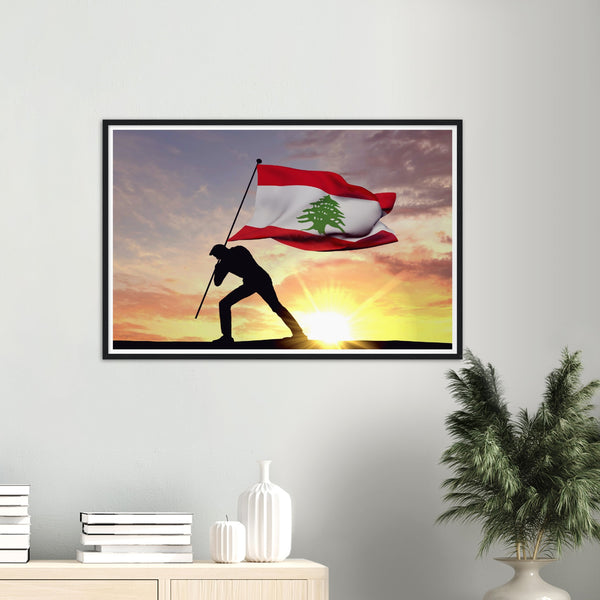 Lebanon Flag Into the Ground Poster