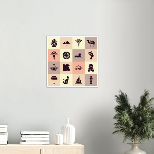 Egyptian Civilization Icons Poster