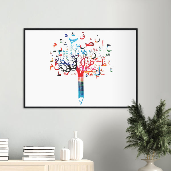 Colorful Arabic Letters from a Pencil Poster