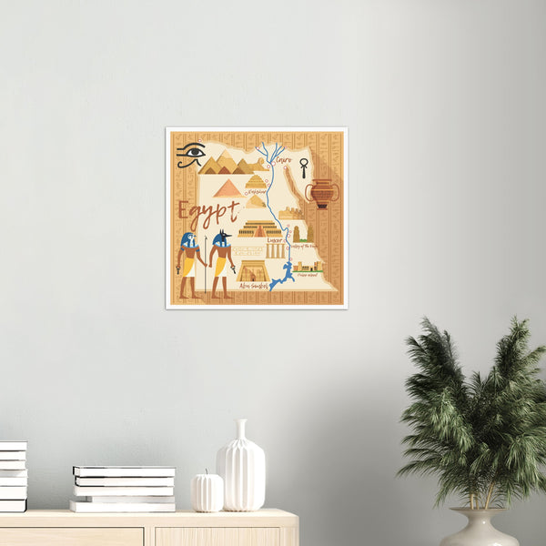 Egypt Landmarks Map Poster