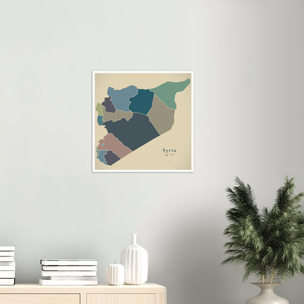 Colored Syrian Map Poster