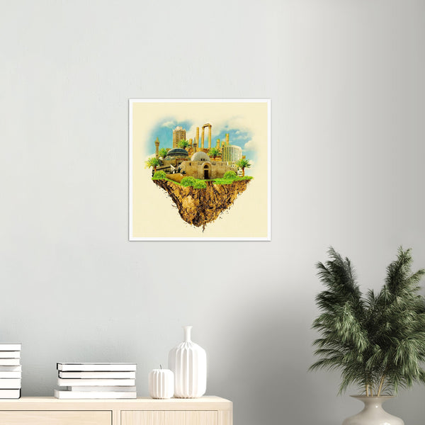 Amman city Floating Land Poster