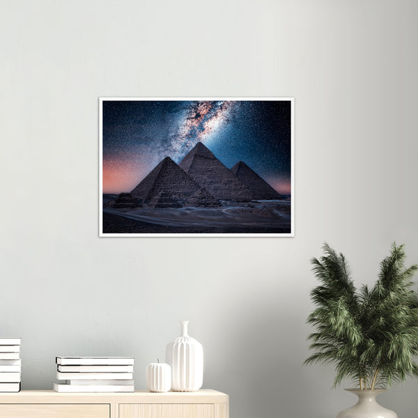 The Pyramids of Giza by night in Egypt Poster