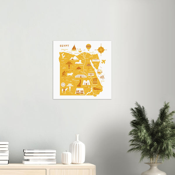 Egypt Attractions Map Poster