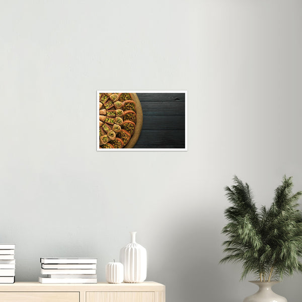 Syrian Baklava on a Wooden Board Poster