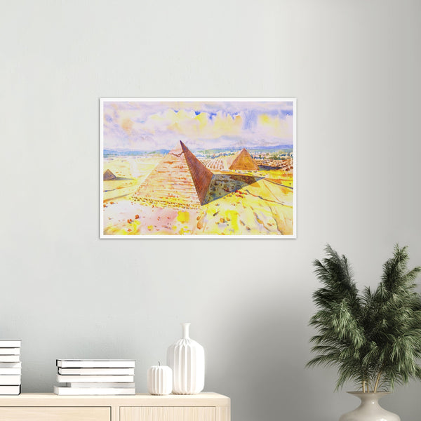 Sky View of the Pyramids watercolor Poster