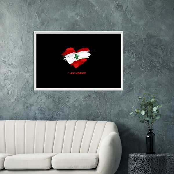I Love Lebanon Flag Poster