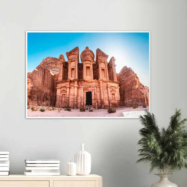 Petra - Jordan with a blue sky Poster