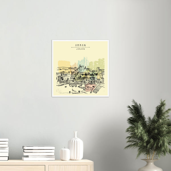 Vintage Postcard of Amman Poster