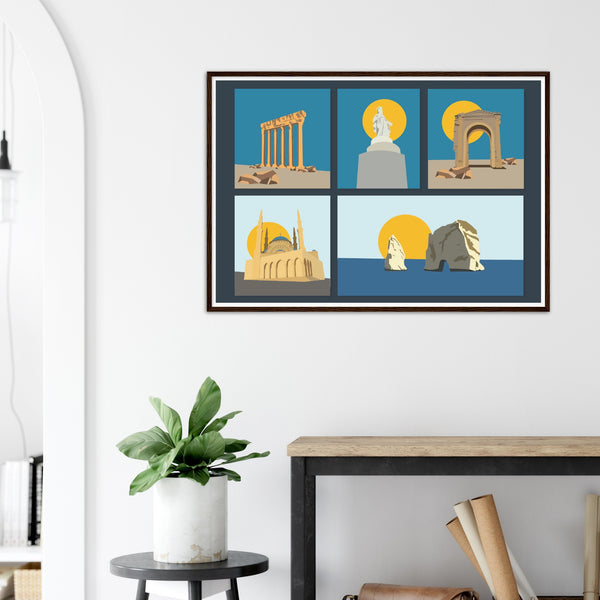Lebanon Landmarks Illustration Poster